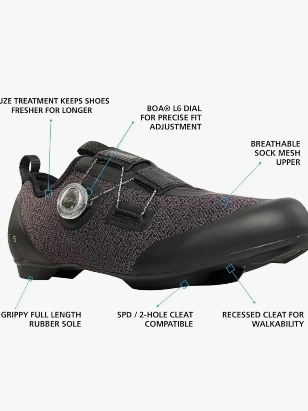 Shimano Knit Cycling Shoes with NIB SPO Cleat Set SM-SH56